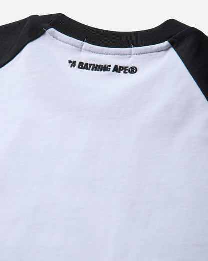 A Bathing Ape College Raglan Relaxed Fit Tee Black T-Shirts Shortsleeve 1M80109306 BKX