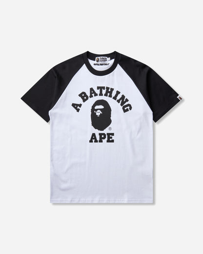 A Bathing Ape College Raglan Relaxed Fit Tee Black T-Shirts Shortsleeve 1M80109306 BKX