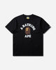 A Bathing Ape College Tee Black T-Shirts Shortsleeve 1M80110001 BKX