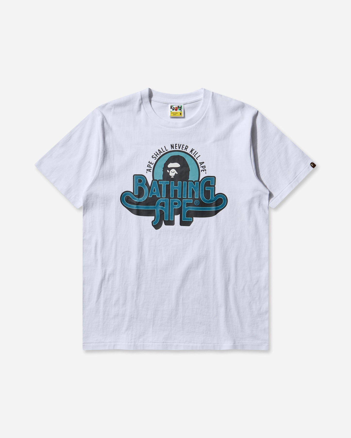 A Bathing Ape Genuine Garment Logo Tee M White T-Shirts Shortsleeve 1L80110048 WHITE