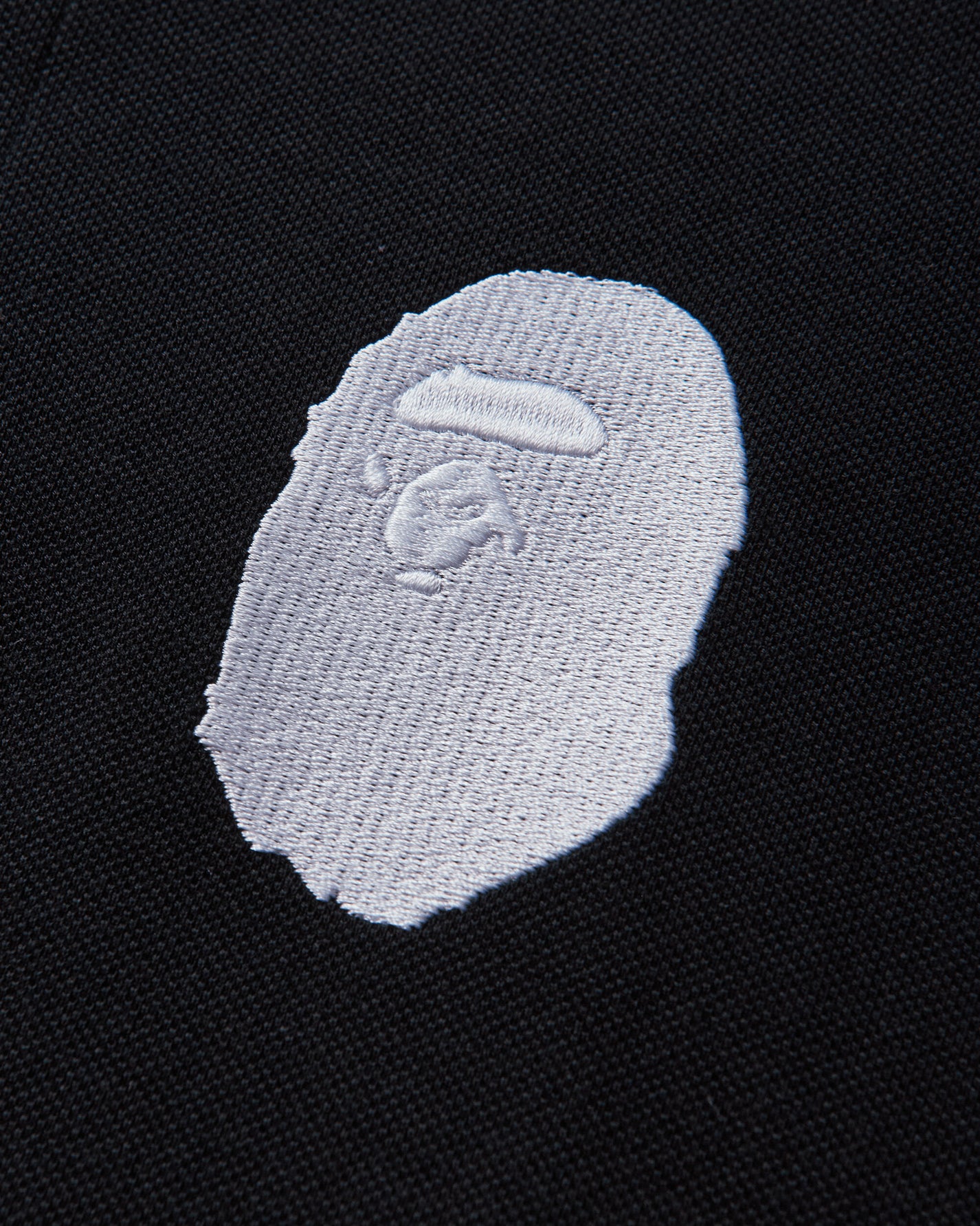 A Bathing Ape Large Ape Head Relaxed Fit Polo Black T-Shirts Shortsleeve 1M30112003 BLACK