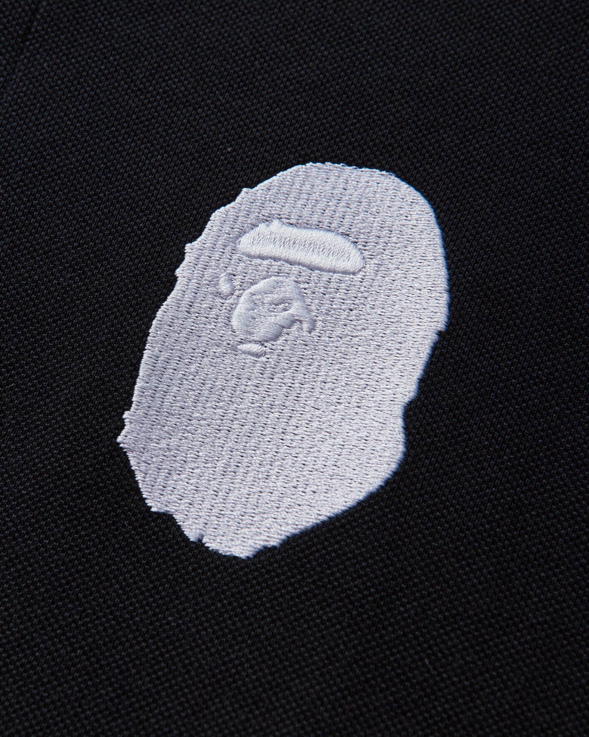 A Bathing Ape Large Ape Head Relaxed Fit Polo Black T-Shirts Shortsleeve 1M30112003 BLACK