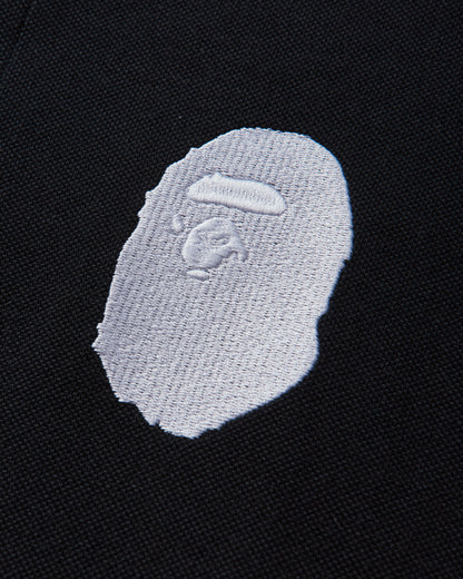 A Bathing Ape Large Ape Head Relaxed Fit Polo Black T-Shirts Shortsleeve 1M30112003 BLACK