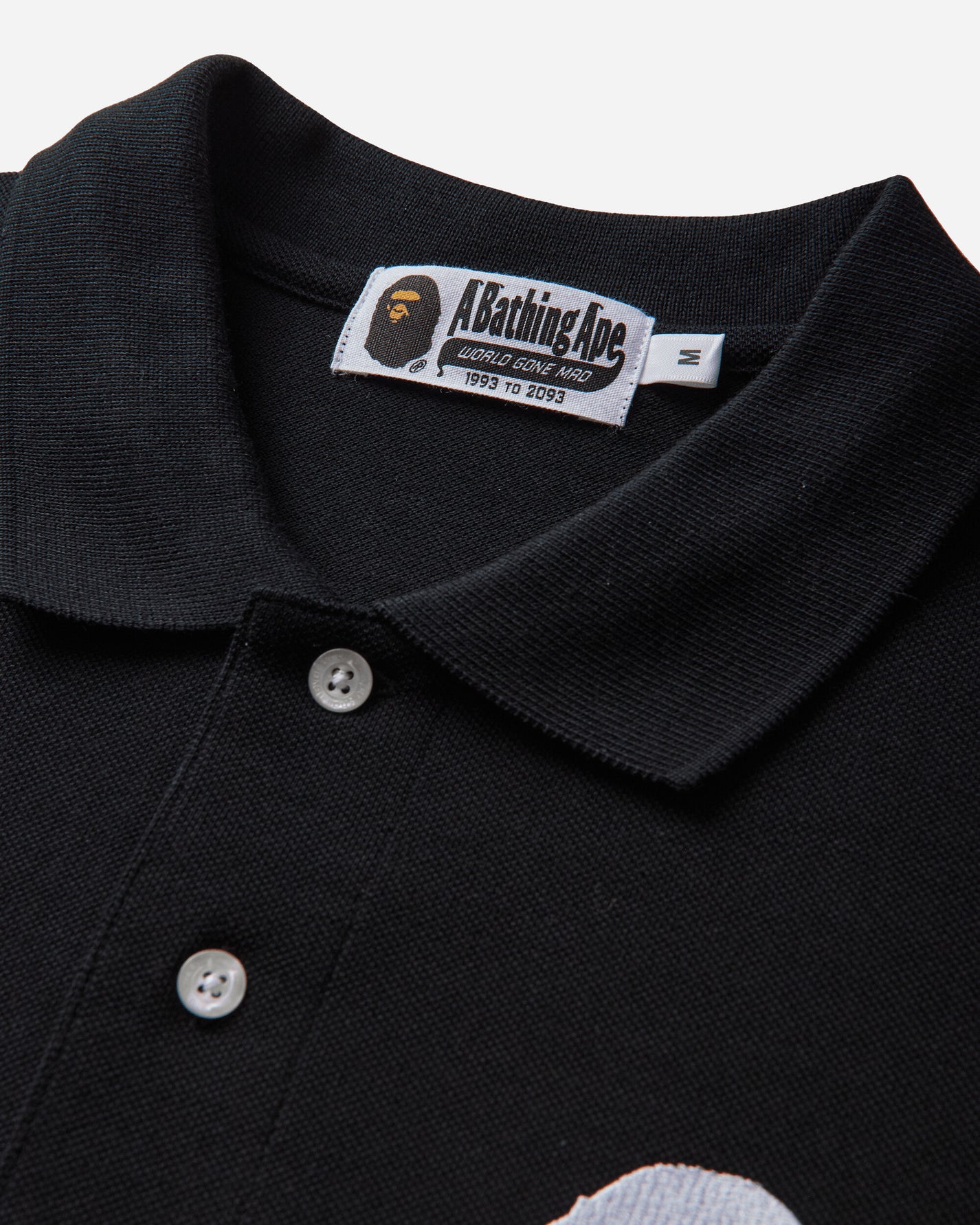 A Bathing Ape Large Ape Head Relaxed Fit Polo Black T-Shirts Shortsleeve 1M30112003 BLACK