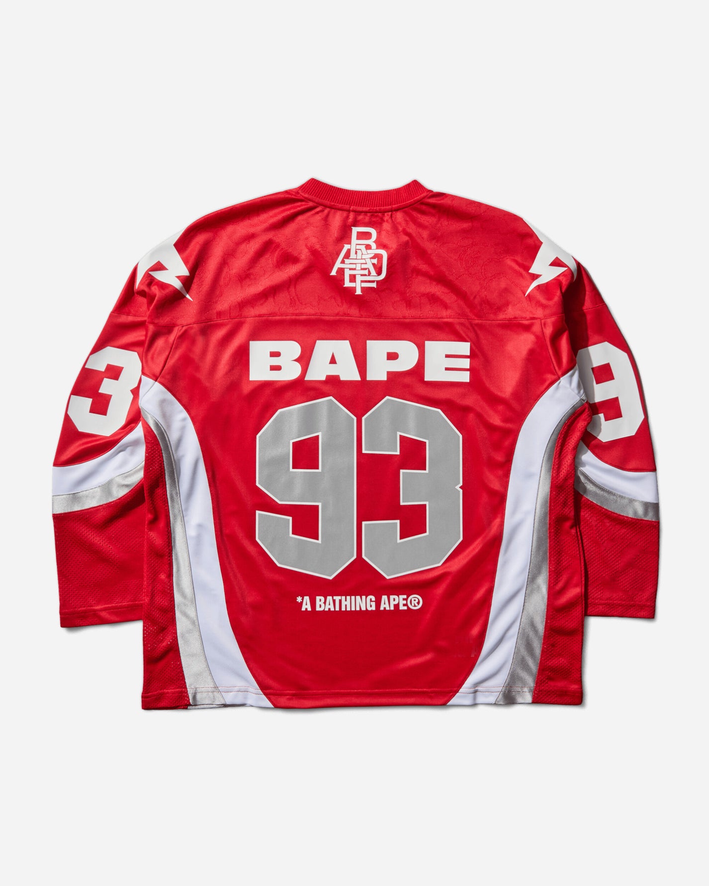 A Bathing Ape Line Camo Jacquard Logo Relaxed Fit  Ice Hockey Jersey M Red T-Shirts Shortsleeve 1L80111313 RED