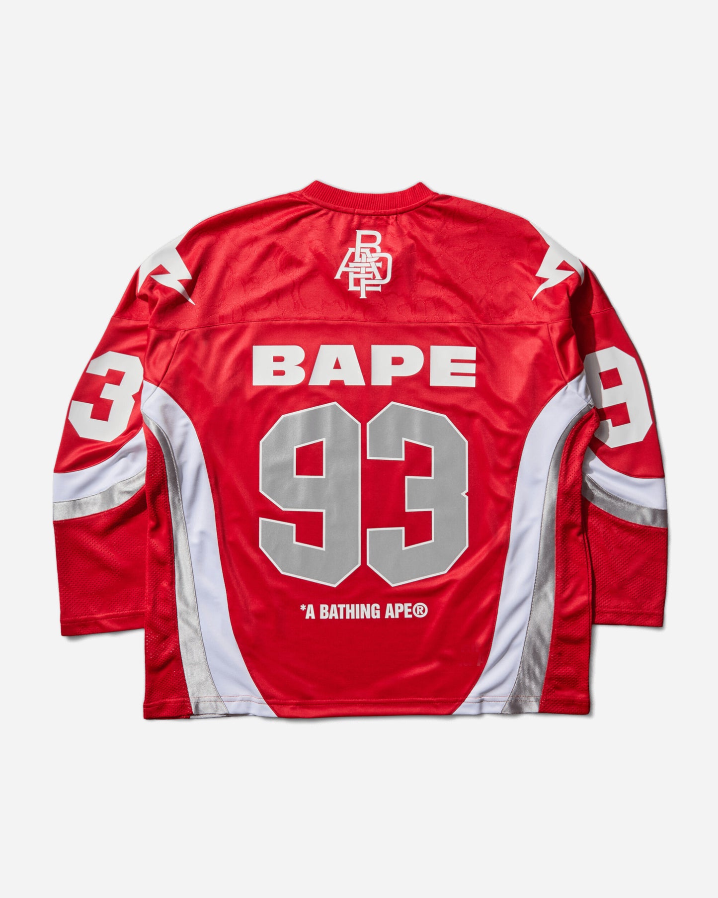 A Bathing Ape Line Camo Jacquard Logo Relaxed Fit  Ice Hockey Jersey M Red T-Shirts Shortsleeve 1L80111313 RED
