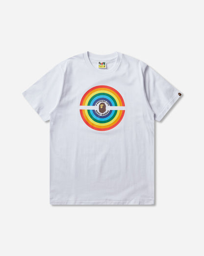 A Bathing Ape Ranbow Logo Busy Works Tee White T-Shirts Shortsleeve 1M30110305 WHITE