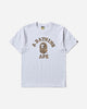A Bathing Ape Wild Leopard Pattern College Tee M White X Beige T-Shirts Shortsleeve 1L80110039 WHXBG