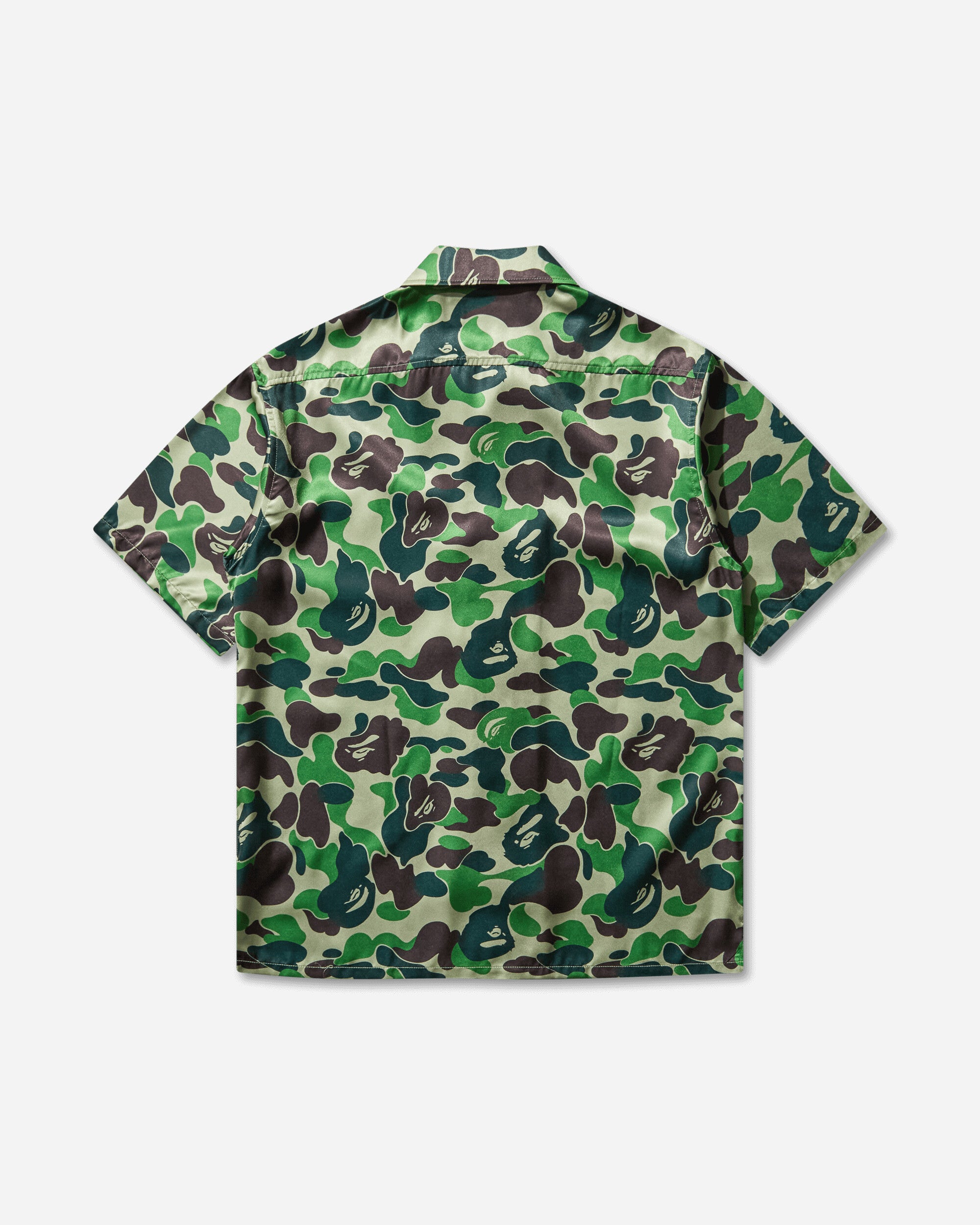 A Bathing Ape Abc Camo Open Collar Ss Shirts M Green Shirts Shortsleeve Shirt 1L30132007 GREEN