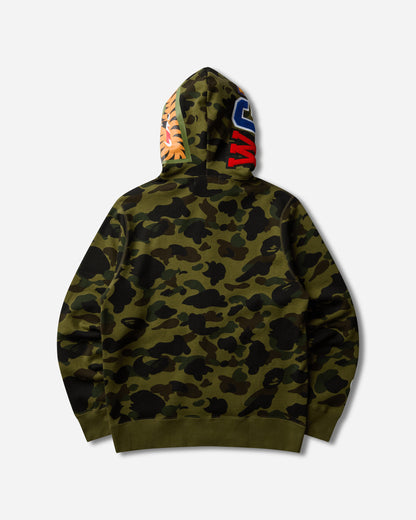 A Bathing Ape 1St Camo Shark Full Zip Hoodie Green Sweatshirts Zip-Ups 1M80115012 GRX