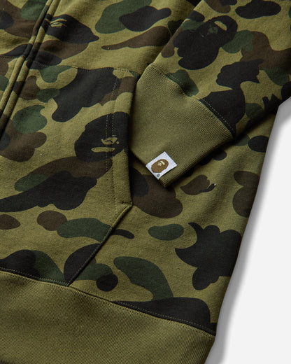 A Bathing Ape 1St Camo Shark Full Zip Hoodie Green Sweatshirts Zip-Ups 1M80115012 GRX