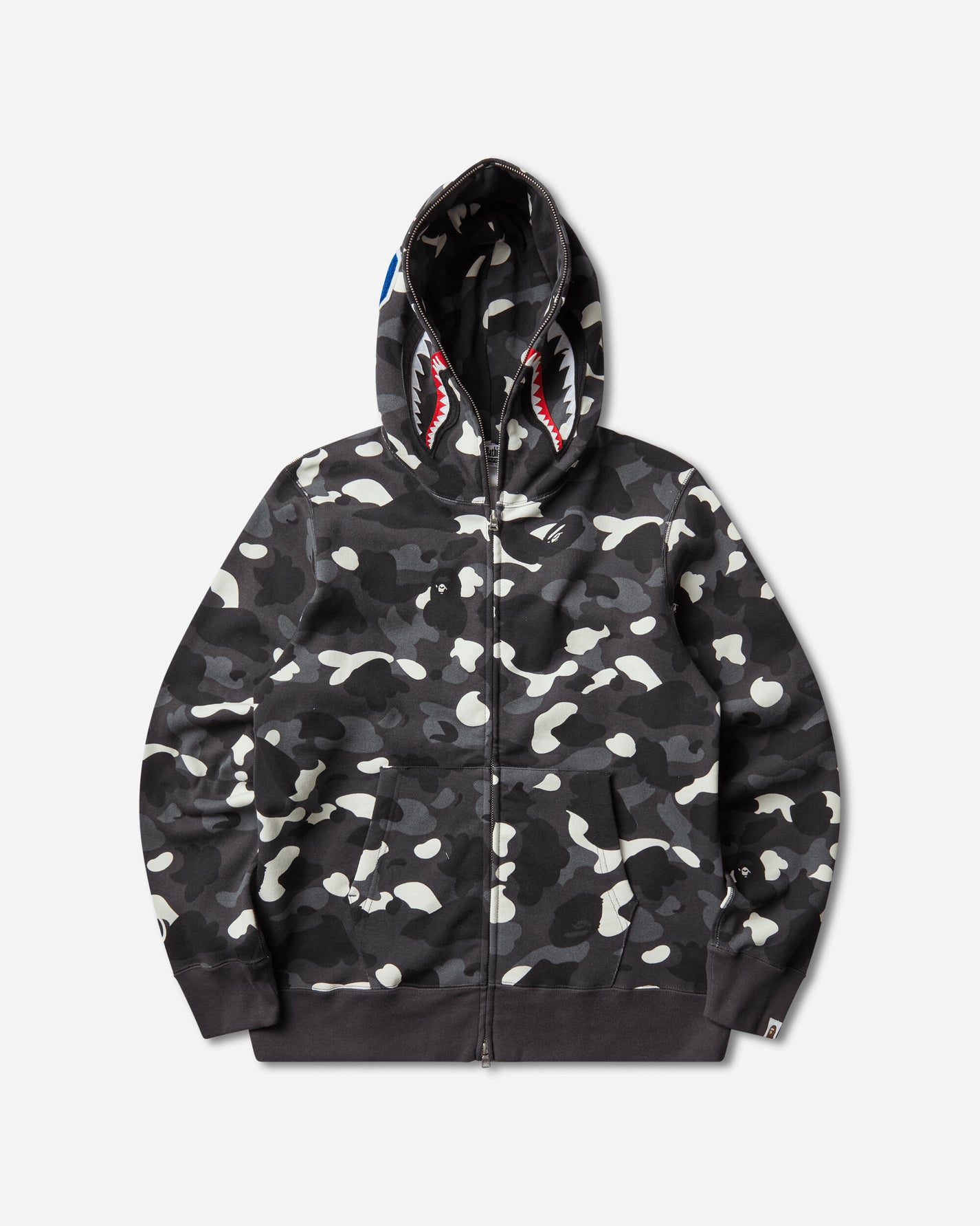 A Bathing Ape City Camo Shark Regular Fit Full Zip Hoodie Black Sweatshirts Zip-Ups 1M30115302 BLACK