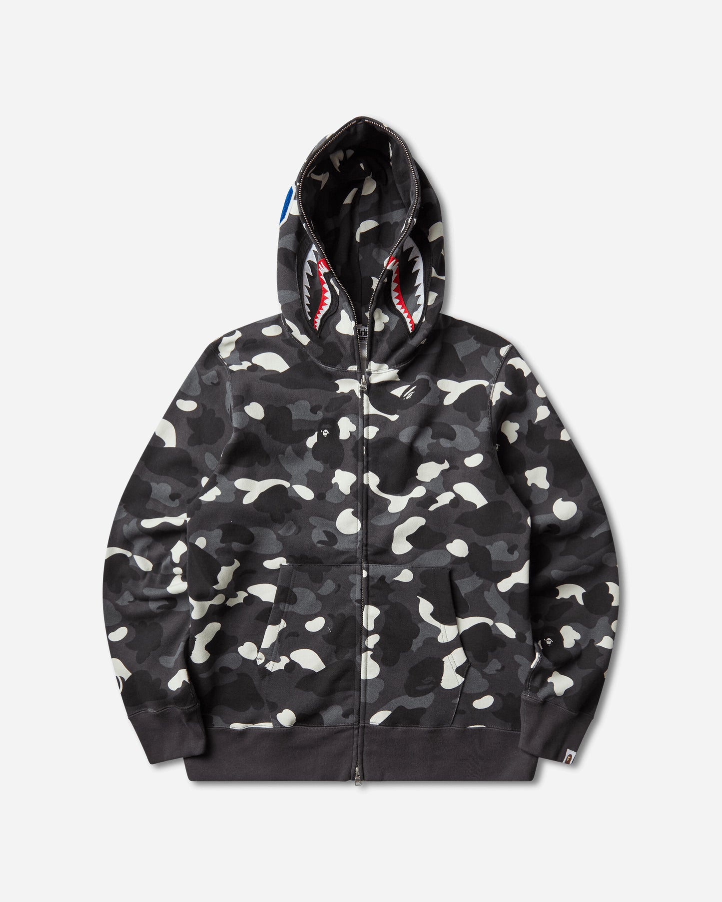 A Bathing Ape City Camo Shark Regular Fit Full Zip Hoodie Black Sweatshirts Zip-Ups 1M30115302 BLACK