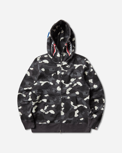 A Bathing Ape City Camo Shark Regular Fit Full Zip Hoodie Black Sweatshirts Zip-Ups 1M30115302 BLACK
