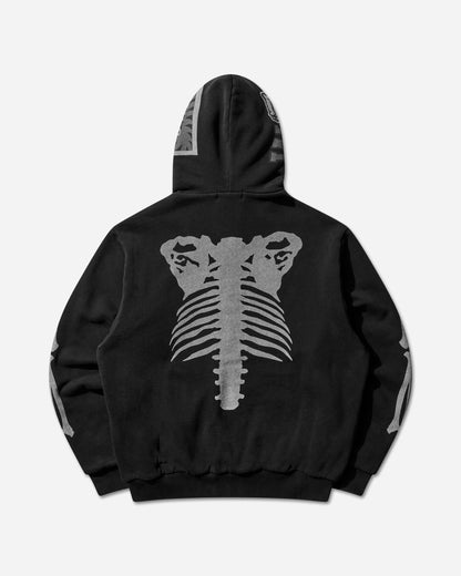 A Bathing Ape Skeleton Shark Heavy Washed Cropped Fit Full Zip Hoodie M Black Sweatshirts Zip-Ups 1L80115314 BLACK