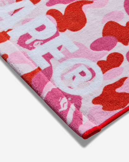 A Bathing Ape Abc Camo Beach Towel M Pink Textile Beach Towels 1L30182041 PINK