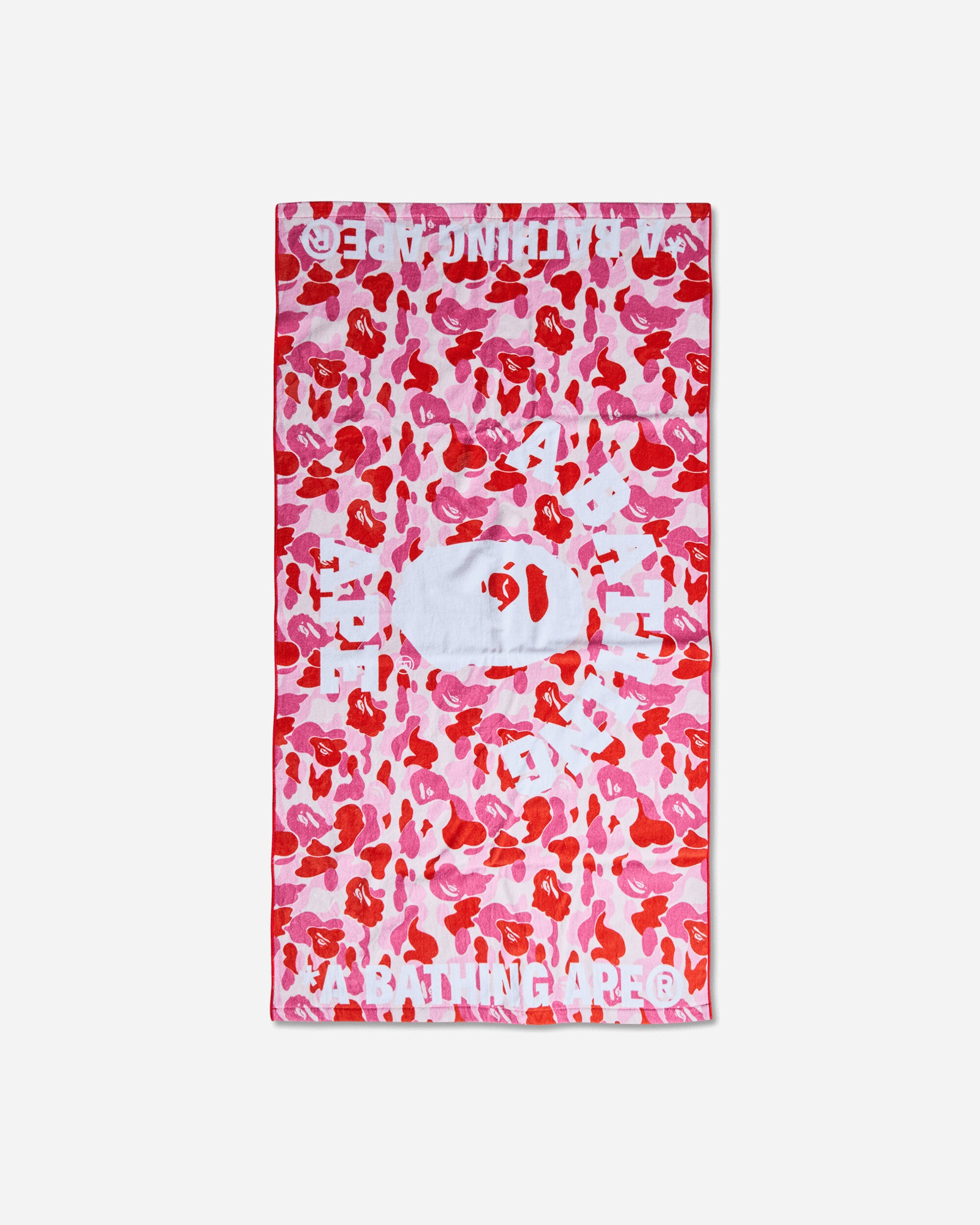 A Bathing Ape Abc Camo Beach Towel M Pink Textile Beach Towels 1L30182041 PINK