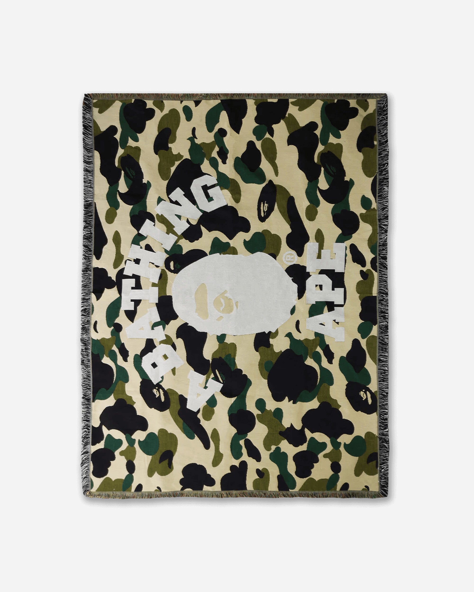 A Bathing Ape 1St Camo Jacquard Blanket M Yellow Textile Blankets and Throws 1L80192002 YELLOW