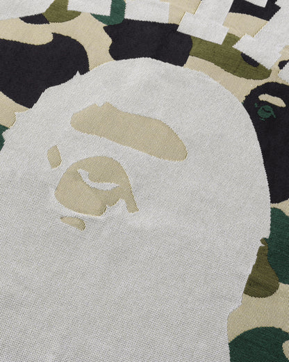 A Bathing Ape 1St Camo Jacquard Blanket M Yellow Textile Blankets and Throws 1L80192002 YELLOW