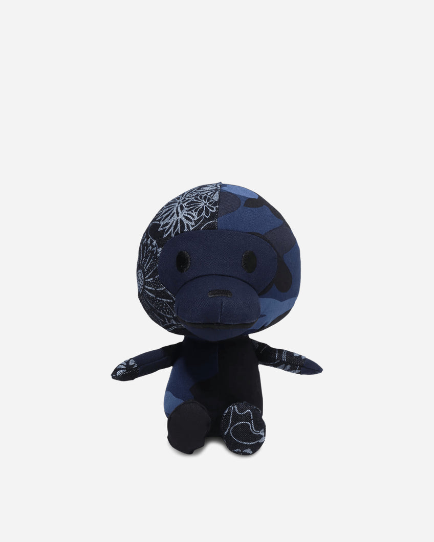A Bathing Ape Patchwork Baby Milo Plush Doll Navy Home Decor Toys 2M30185004 NAVY