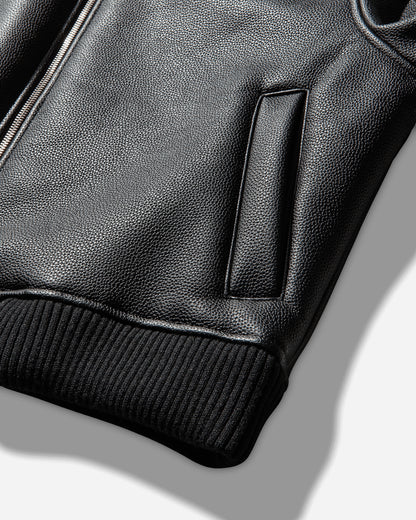 AFB Hooded Studded Bomber Black Coats and Jackets Bomber Jackets 6HOODSTDDDBOMBER BLK