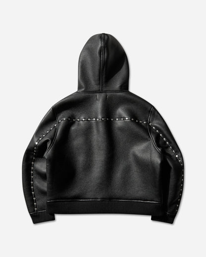 AFB Hooded Studded Bomber Black Coats and Jackets Bomber Jackets 6HOODSTDDDBOMBER BLK