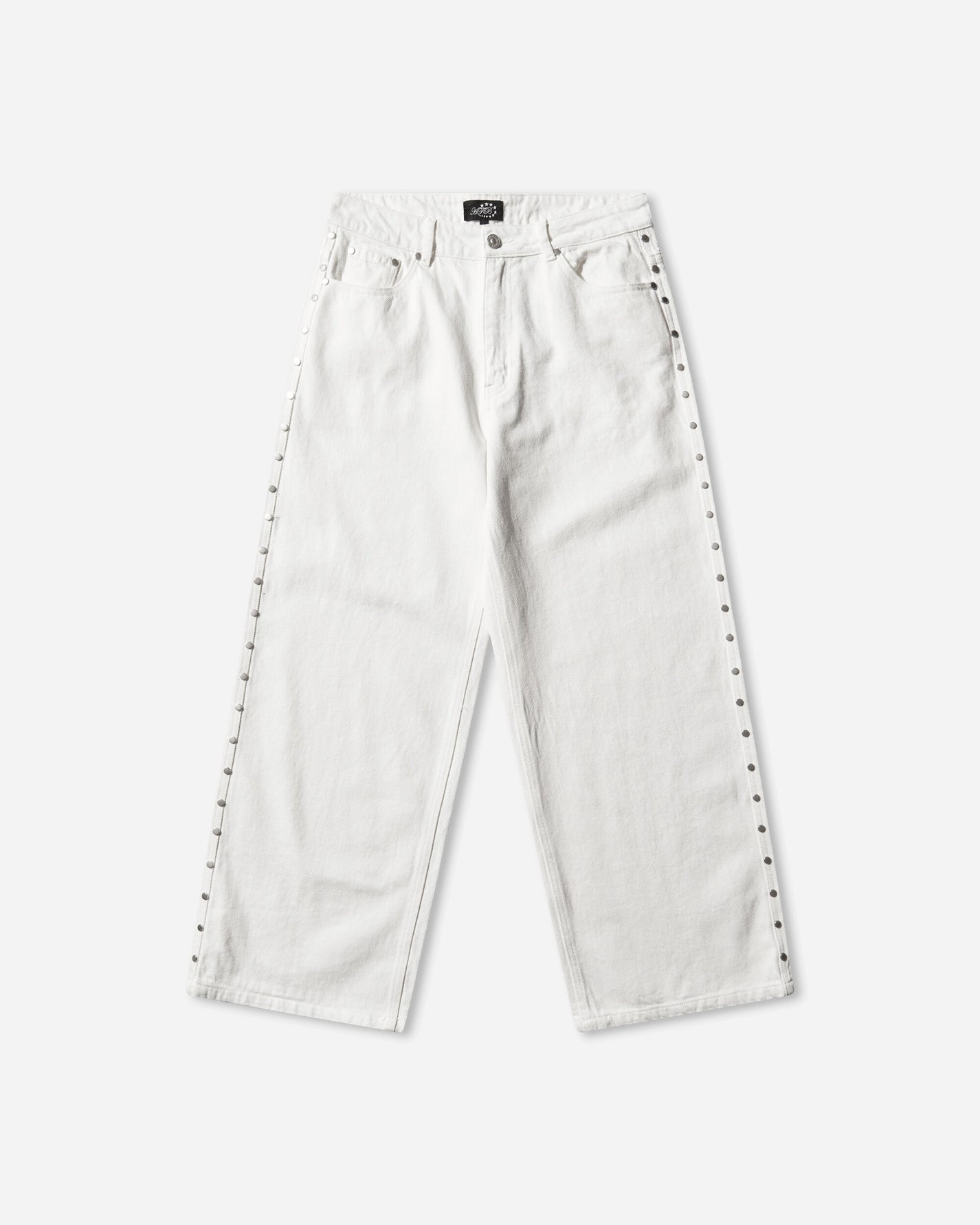AFB Super Baggy Studded Pants White Pants Denim 41SPRBAGGYSTDDPANTS WHT