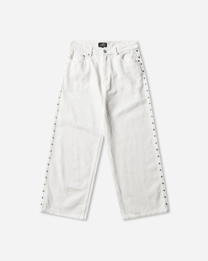 AFB Super Baggy Studded Pants White Pants Denim 41SPRBAGGYSTDDPANTS WHT