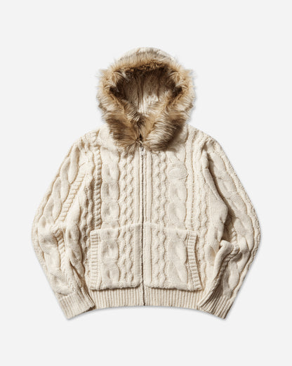 AFB Fur Alan Knit Hoodie Ivory Knitwears Sweaters 32FRLNKNITHOOD IVORY