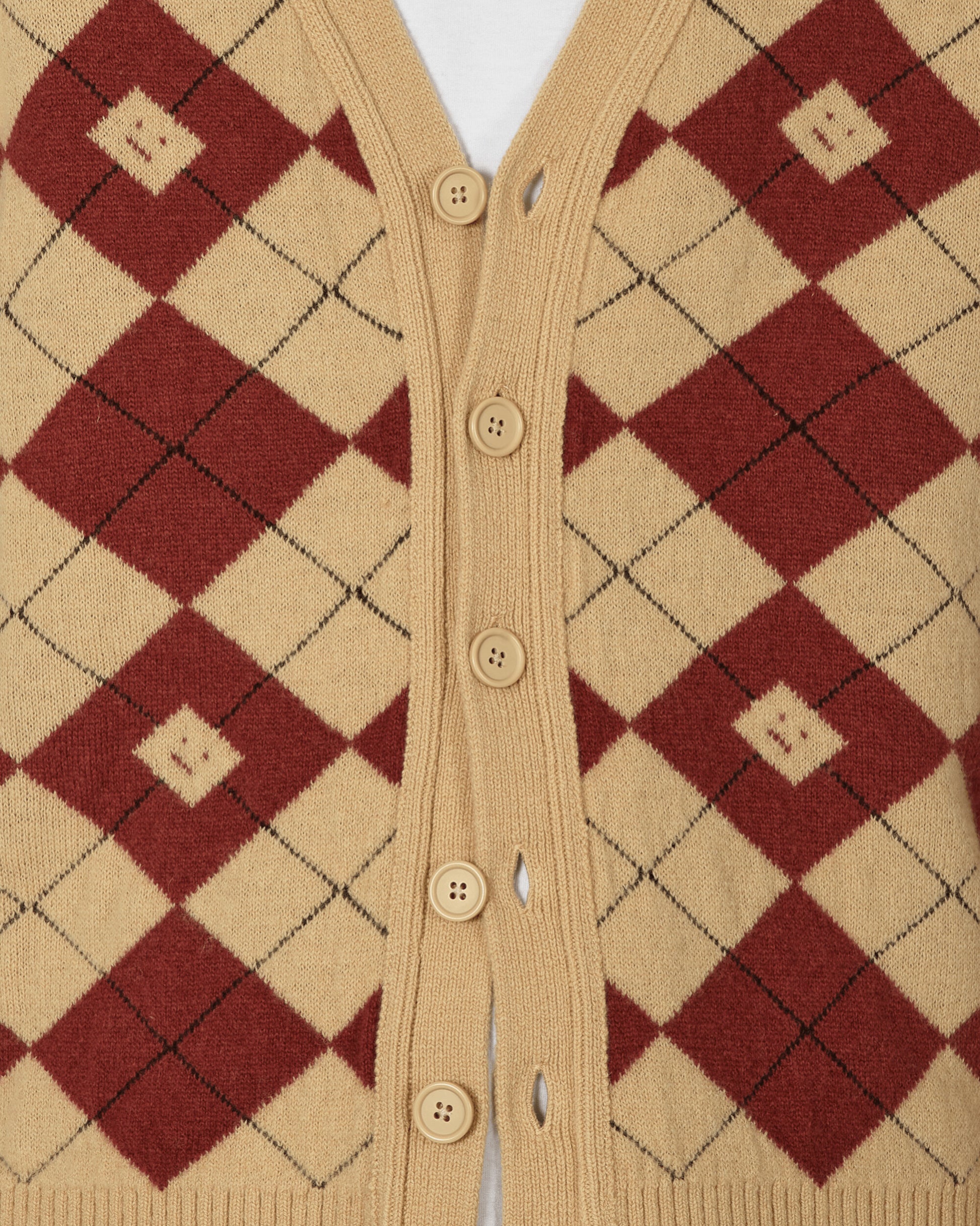 Acne Studios Cardigan Biscuit Beige/Deep Red Knitwears Cardigans C60084- DKE