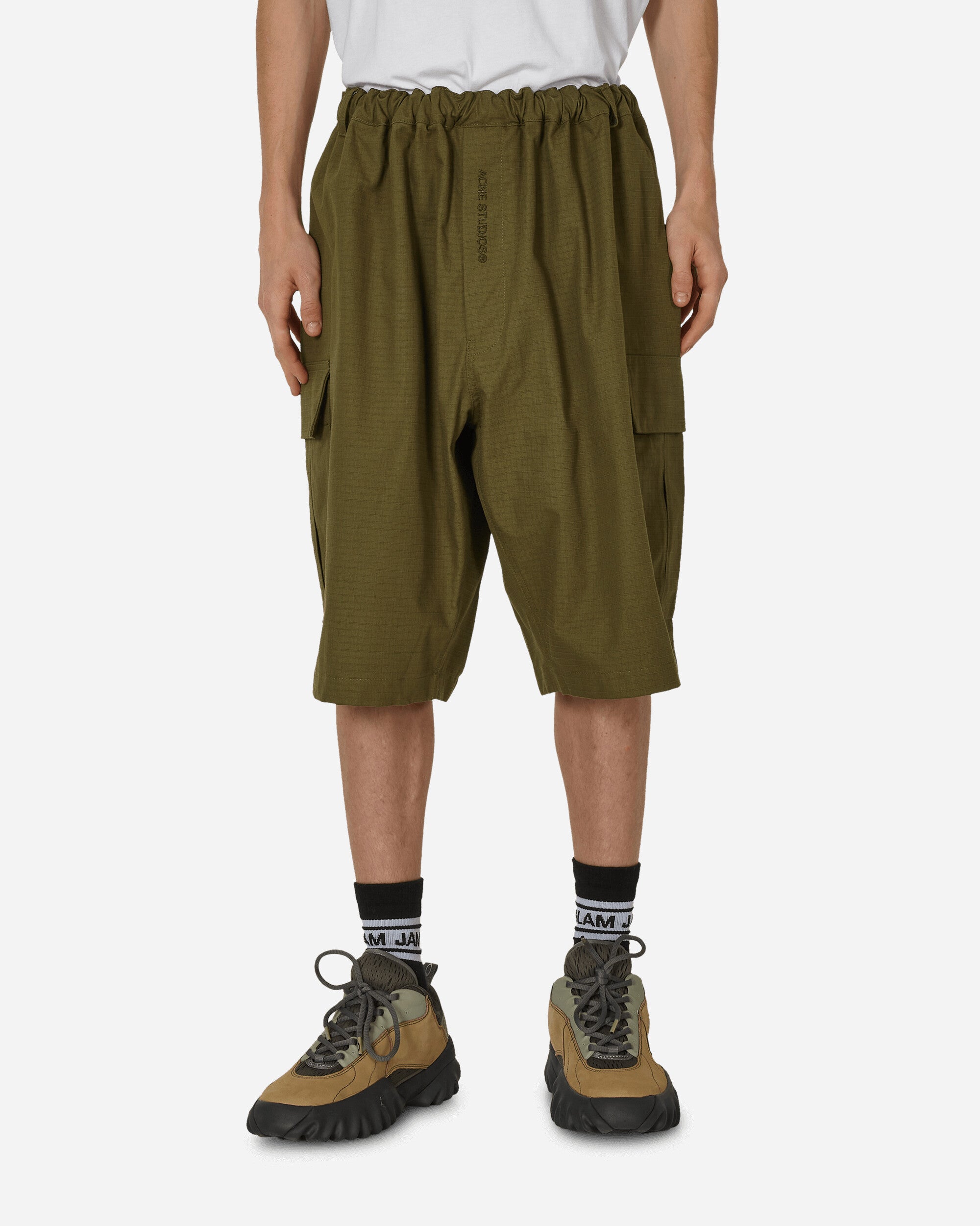 Acne Studios Ripstop Shorts Olive Green - Slam Jam® Official Store