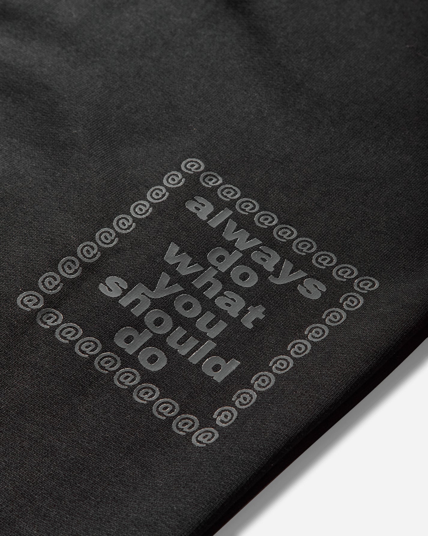 Always Do What You Should Do Stencil Pullover Hoodie Black Sweatshirts Hoodies A25H004 BLACK