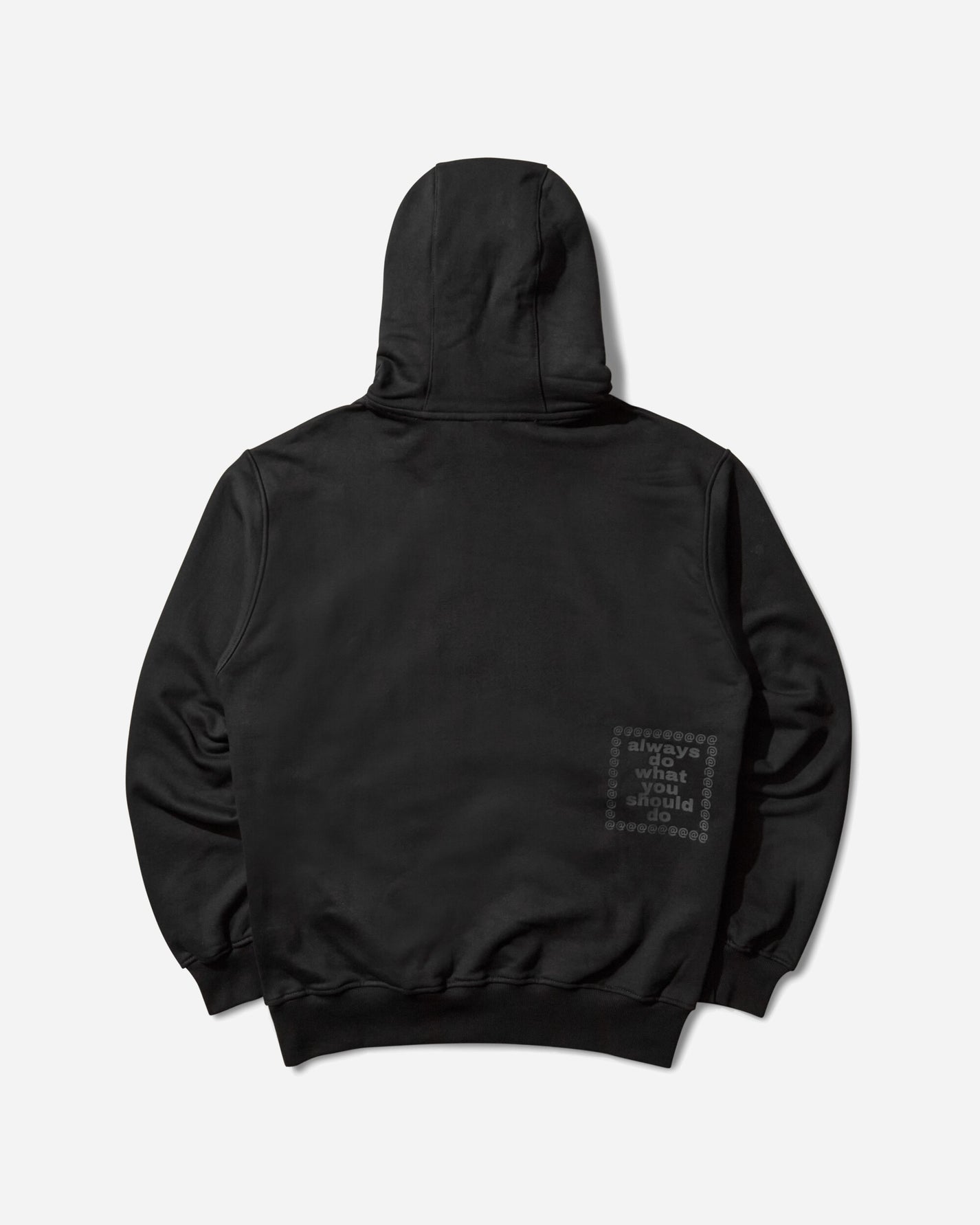 Always Do What You Should Do Stencil Pullover Hoodie Black Sweatshirts Hoodies A25H004 BLACK
