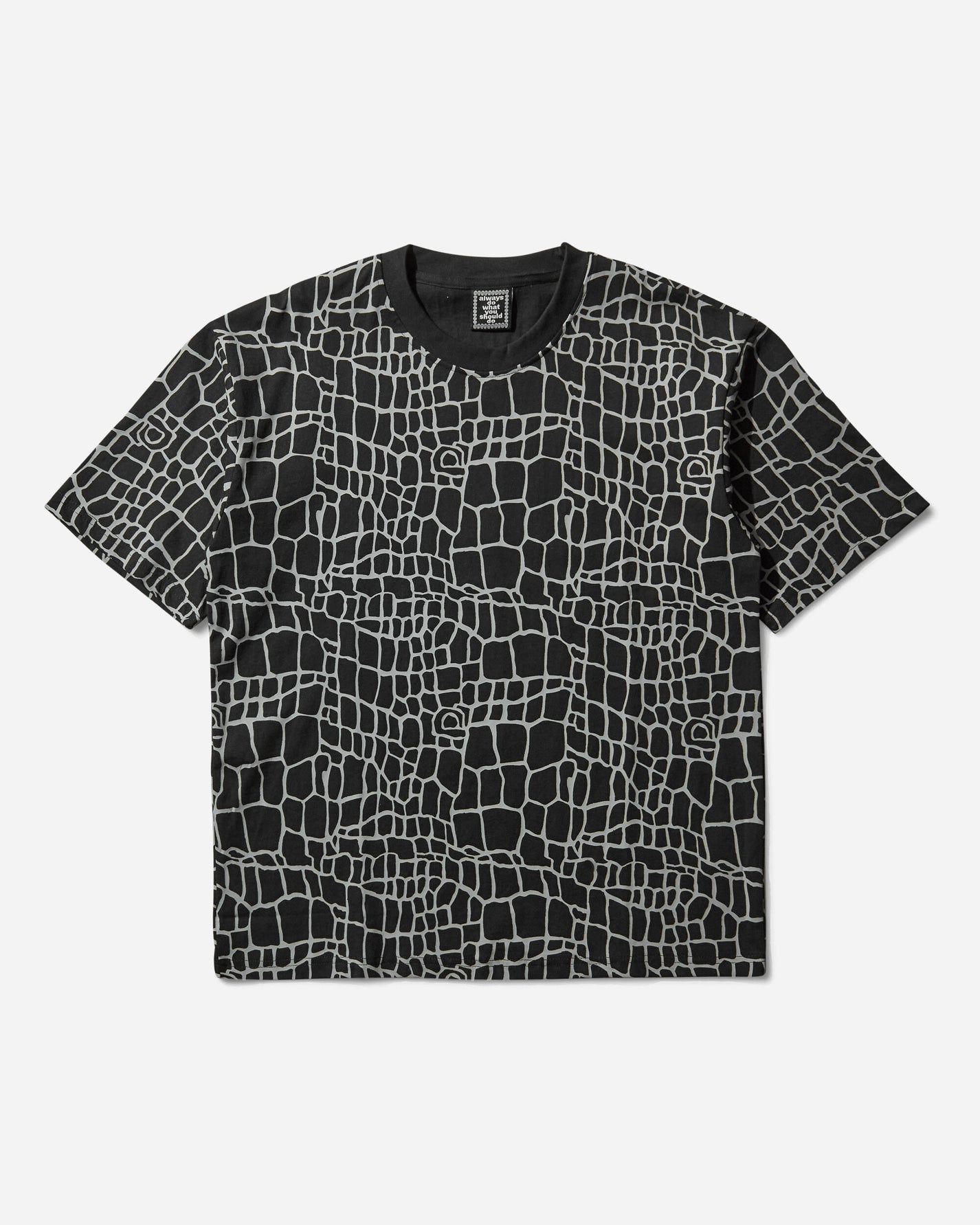 Always Do What You Should Do Croc Print Tee Black T-Shirts Shortsleeve A25TS003 BLACK