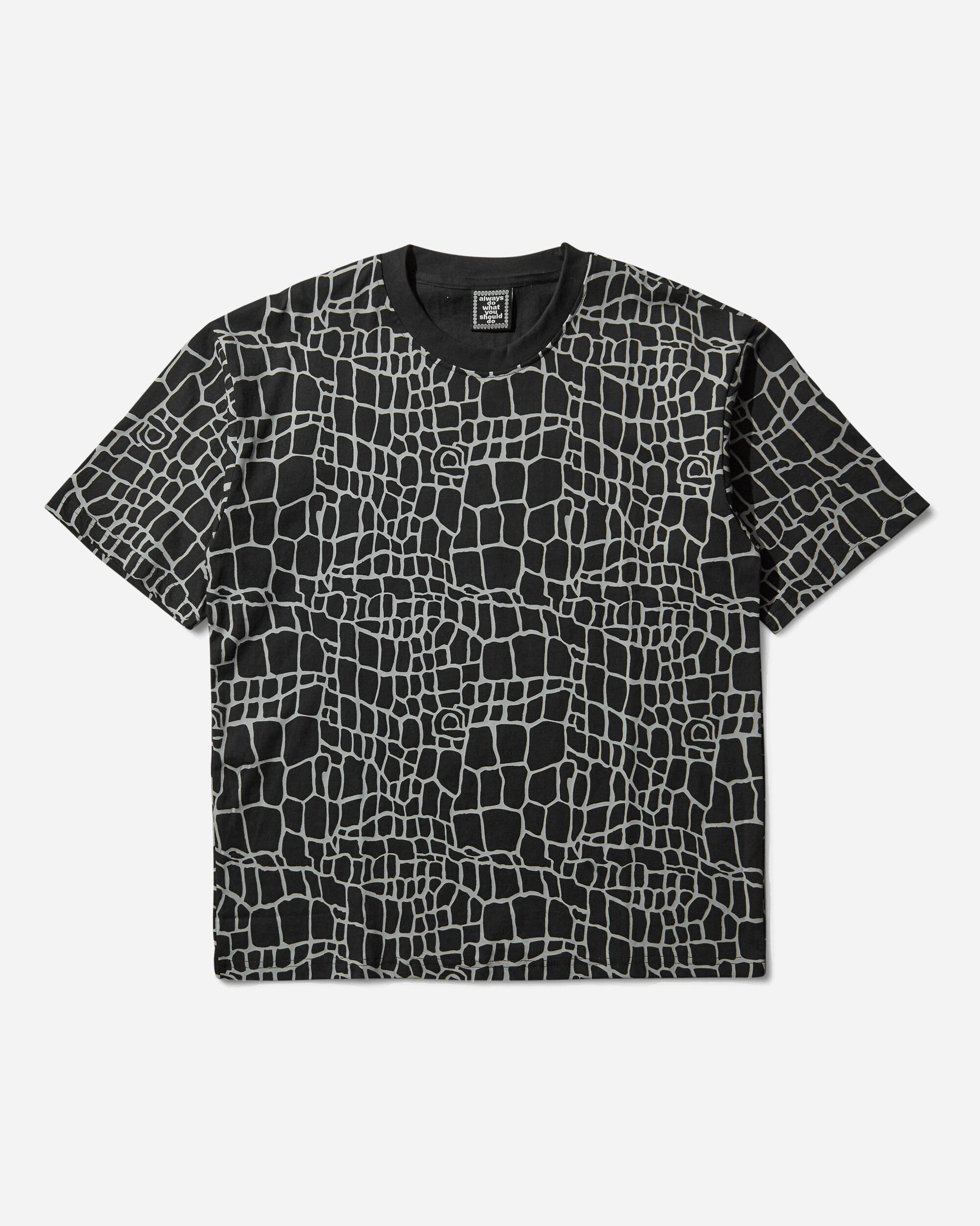 Always Do What You Should Do Croc Print Tee Black T-Shirts Shortsleeve A25TS003 BLACK