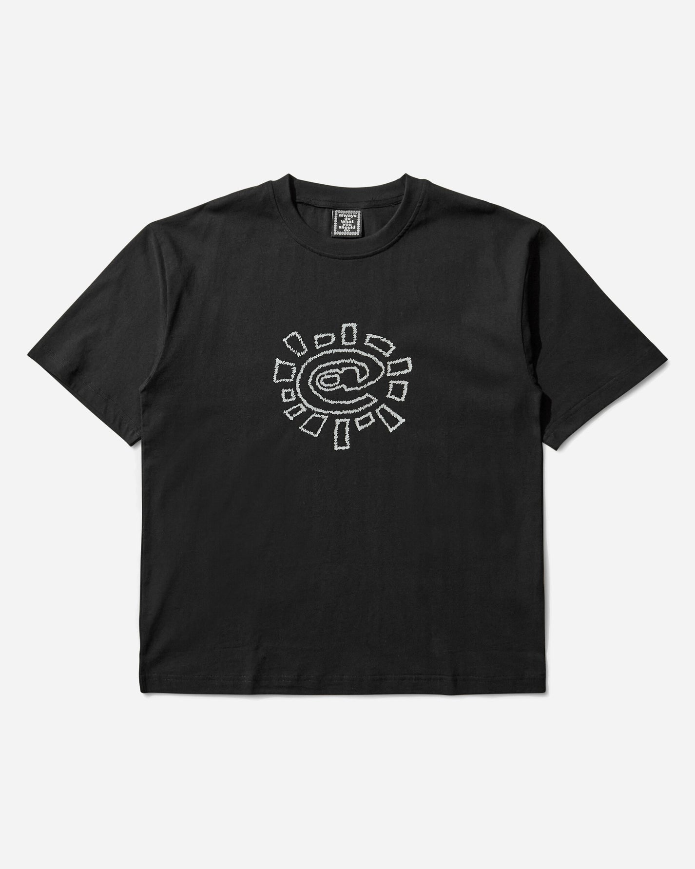 Always Do What You Should Do Sketchy Sun Tee Black T-Shirts Shortsleeve A25TS009 BLACK