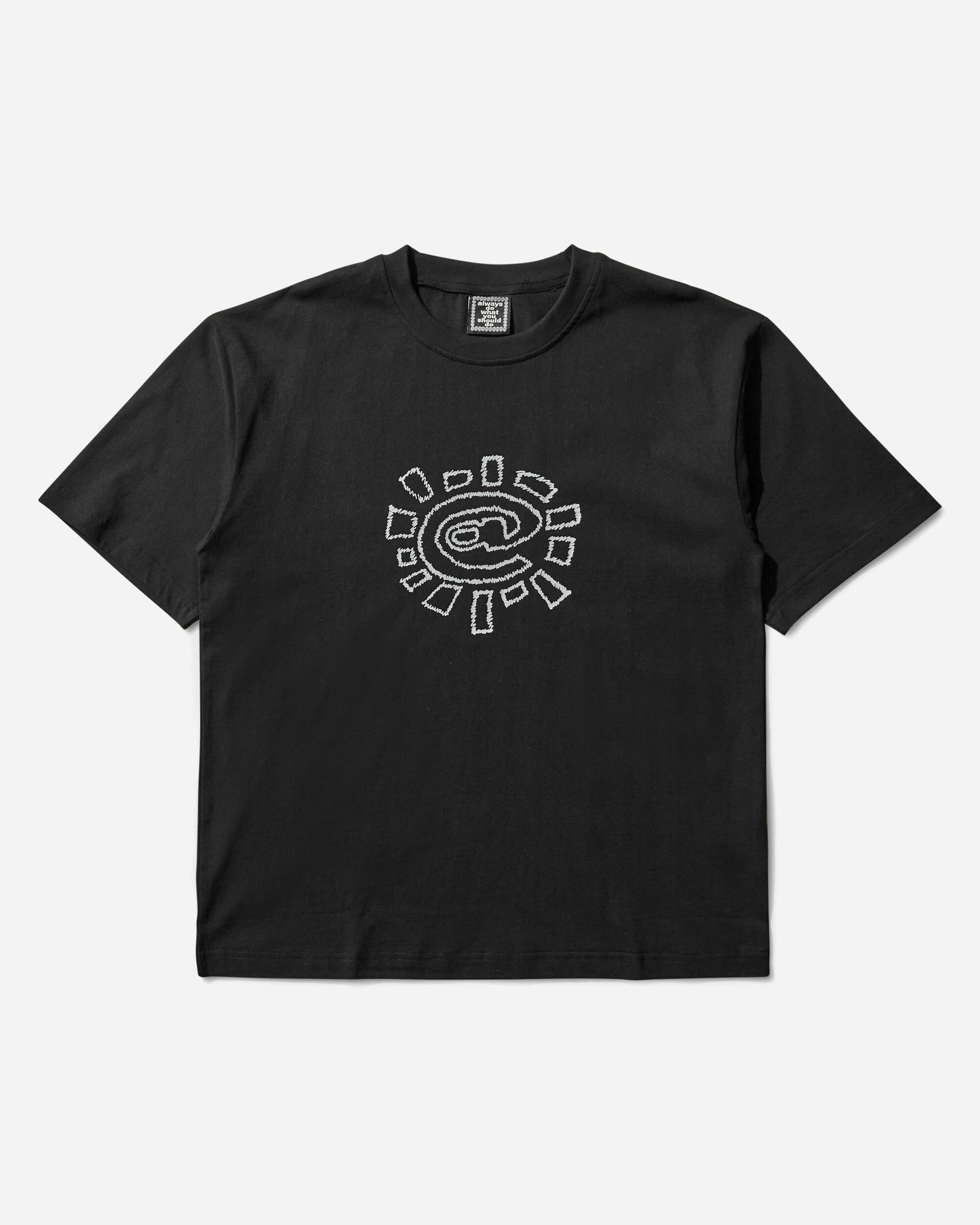 Always Do What You Should Do Sketchy Sun Tee Black T-Shirts Shortsleeve A25TS009 BLACK