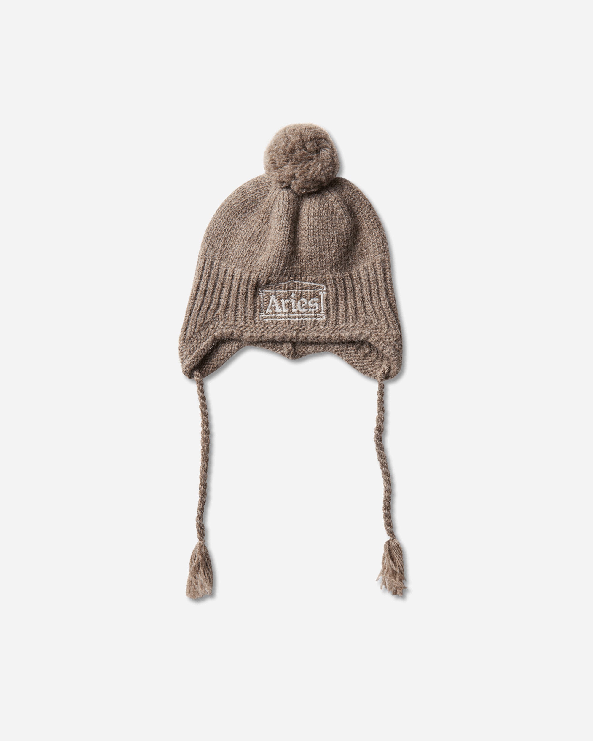 Aries Chunky Knit Pom Pom Beanie Brown Hats Beanies AR9005506 Brown