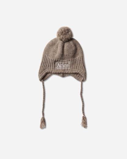 Aries Chunky Knit Pom Pom Beanie Brown Hats Beanies AR9005506 Brown