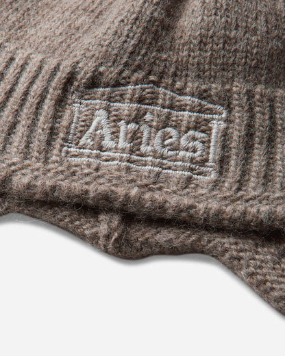 Aries Chunky Knit Pom Pom Beanie Brown Hats Beanies AR9005506 Brown