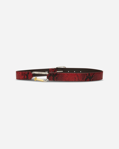 Aries Snake Print Leather Mazzo Belt Red Belts Belt AR1003306 Red