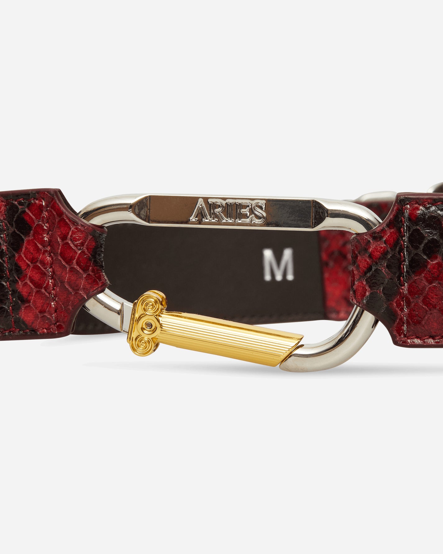 Aries Snake Print Leather Mazzo Belt Red Belts Belt AR1003306 Red