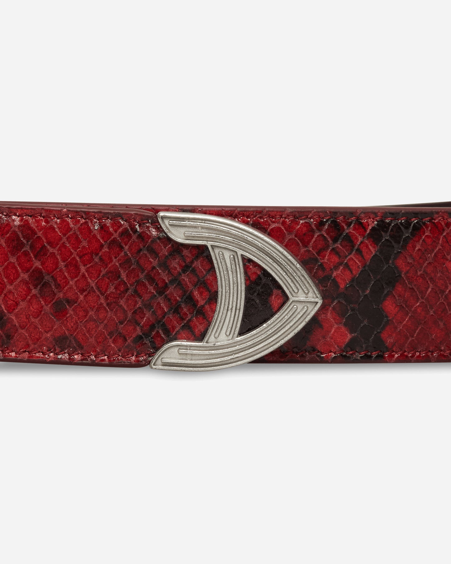 Aries Snake Print Leather Mazzo Belt Red Belts Belt AR1003306 Red