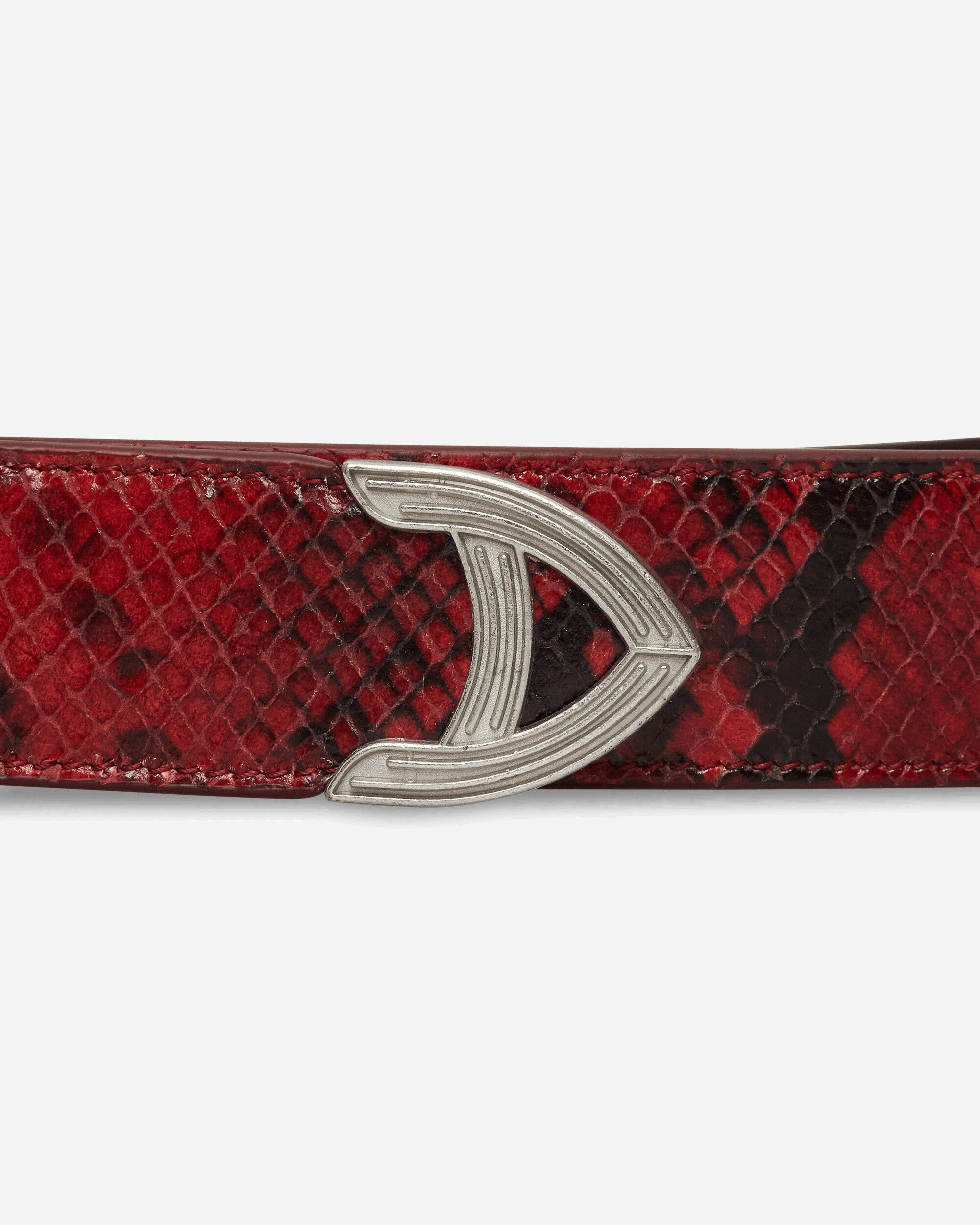 Aries Snake Print Leather Mazzo Belt Red Belts Belt AR1003306 Red