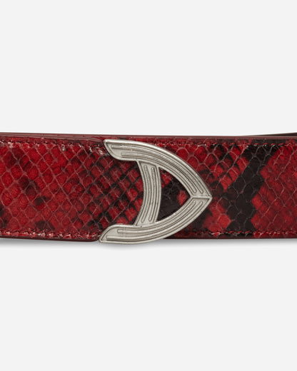 Aries Snake Print Leather Mazzo Belt Red Belts Belt AR1003306 Red