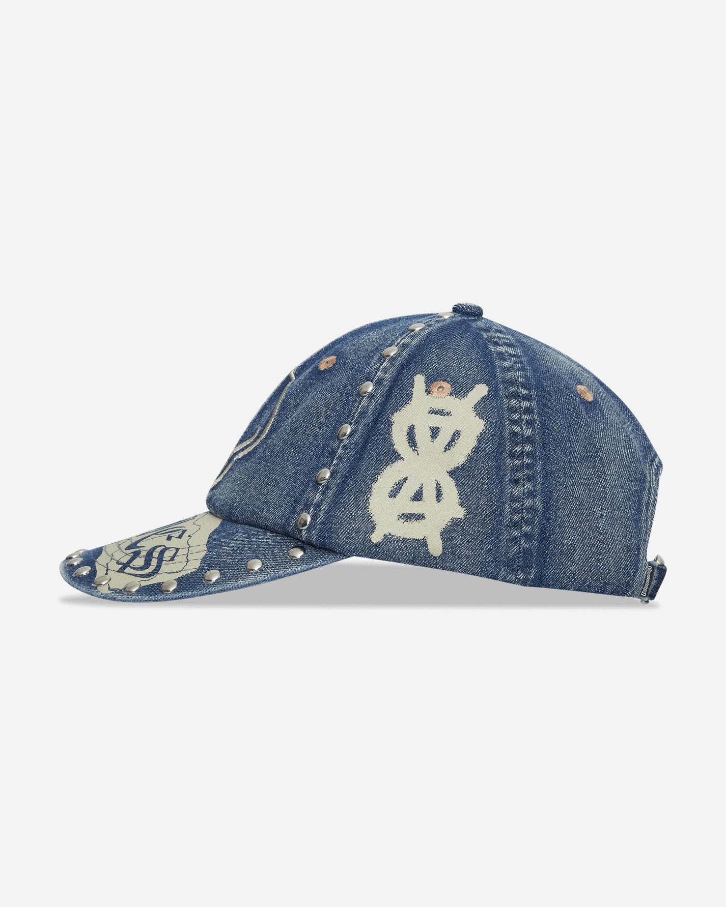 Aries Studded Mega Graphic Denim Cap Blue Hats Caps AR9005005 BLUE