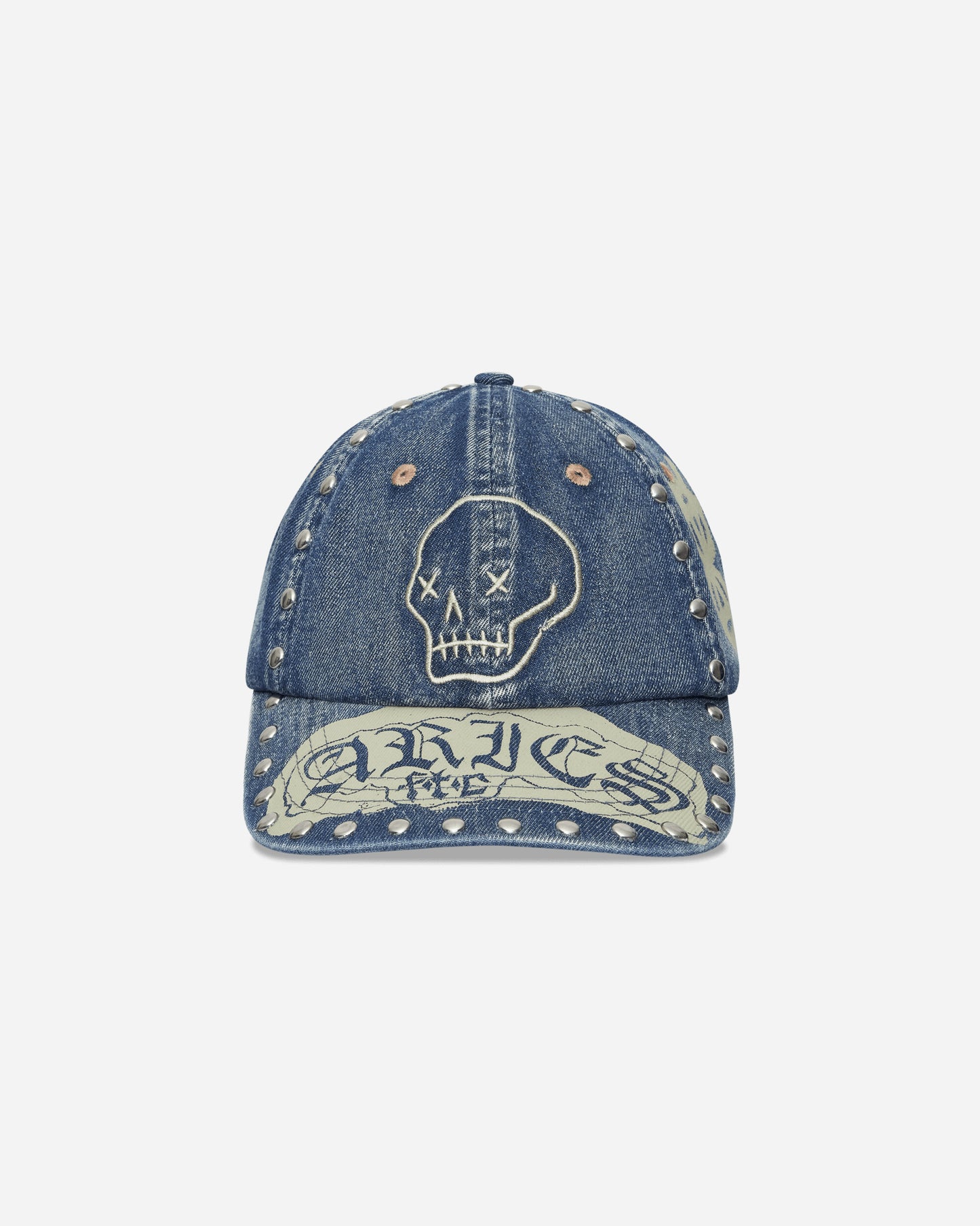 Aries Studded Mega Graphic Denim Cap Blue Hats Caps AR9005005 BLUE