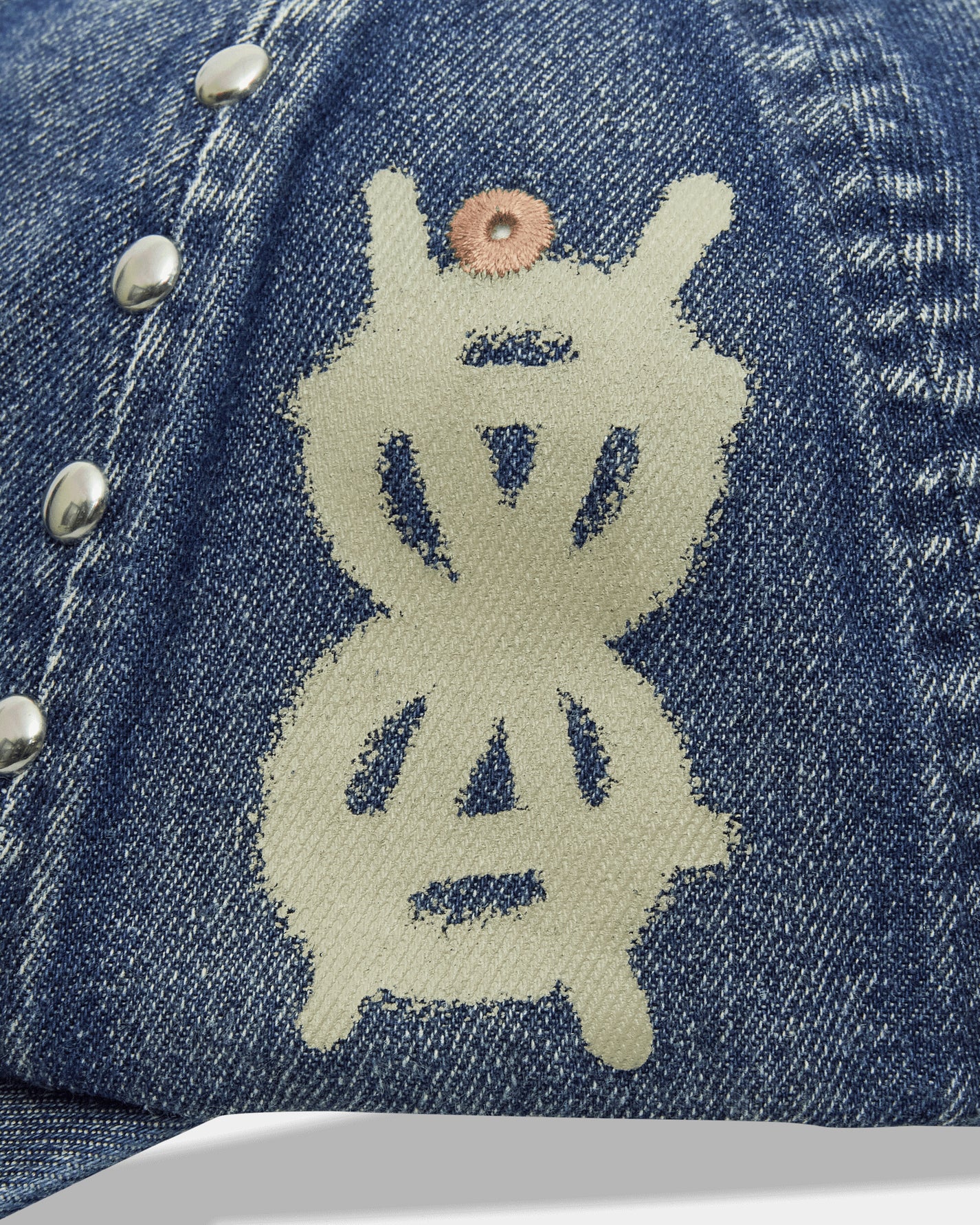 Aries Studded Mega Graphic Denim Cap Blue Hats Caps AR9005005 BLUE