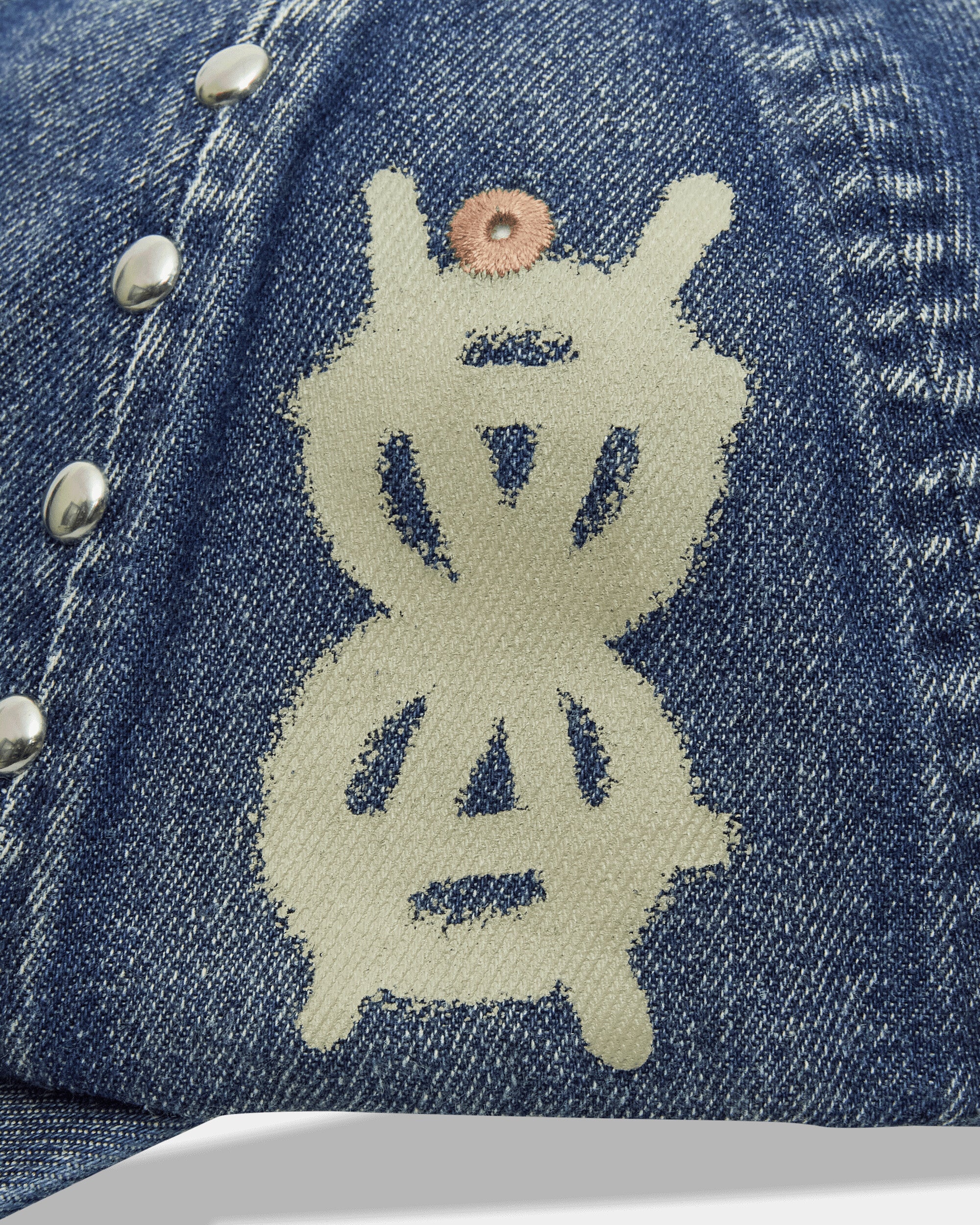 Aries Studded Mega Graphic Denim Cap Blue Hats Caps AR9005005 BLUE