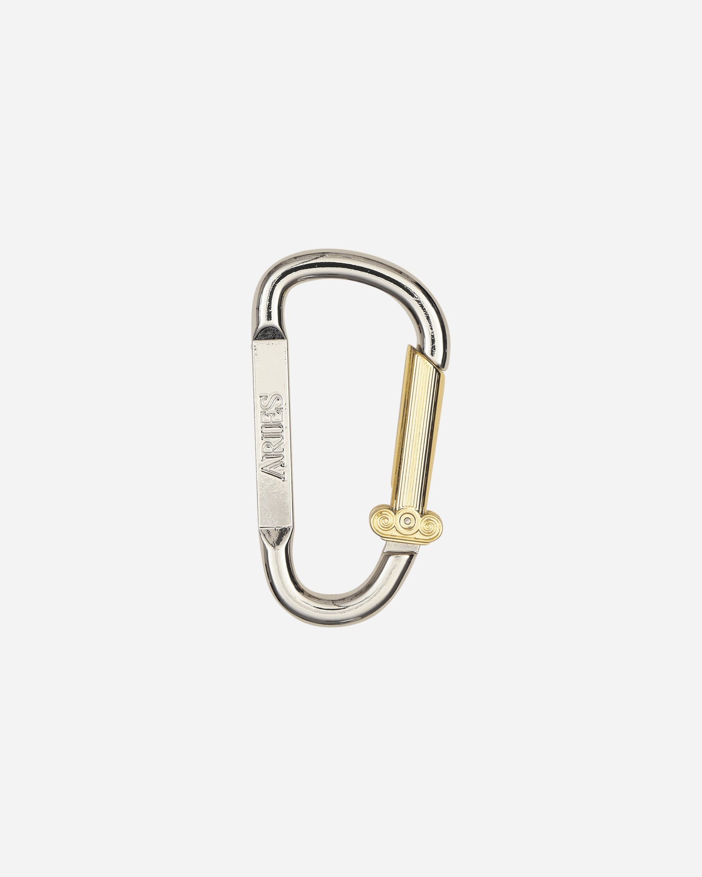 Aries Column Carabiner Silver/Gold Small Accessories Keychains AR9002405 SILVERGOLD
